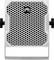 A rectangular speaker in a white housing, with a black honeycomb pattern on the front and mounting brackets on the sides.