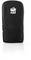 Black, slim zippered case standing upright. 'HT' logo with graphic symbol above.