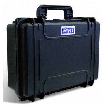 'Robust black suitcase with HT logo on top, suitable for transporting and protecting delicate equipment.'