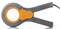 Grey and orange clamp multimeter, open, against a white background. Used for measuring electrical currents.