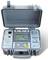 An open electrical testing device case with a digital display and multiple buttons for control. Used for measuring electrical parameters.