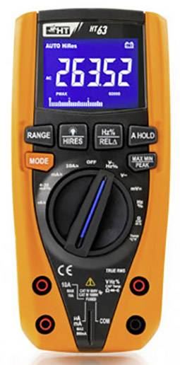 HT Instruments HT63 Handheld multimeter Digital CAT III 1000 V, CAT IV 600 V Display (counts): 6000