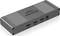 Rectangular HDMI splitter in a grey enclosure with two HDMI inputs and one HDMI output, suitable for video distribution.