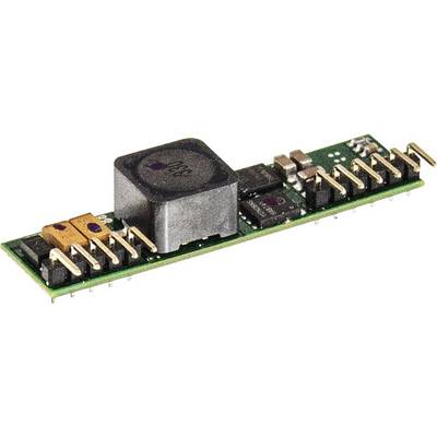 A small green electronic chip with several golden contact pins and black components, possibly a voltage regulator.