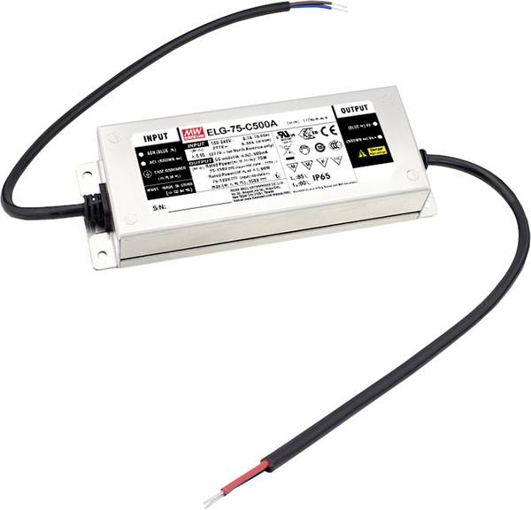 MEAN WELL ELG-75-C1050DA-3Y LED driver Constant current 74.55 W 1050 mA 35 - 71 V DC DALI, Suitable for flammable surfaces, Approved for use on furniture, Outdoor, PFC circuit, Surge protection, Overvoltage, dimmable 1 pc(s)
