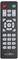 Black Reflexion remote control with red power button, recording, mode, stop, program, volume, channel, folding controls, and number pad.