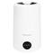 Humidifier with digital display showing 63% humidity and level 3. Device is white and cylindrical.