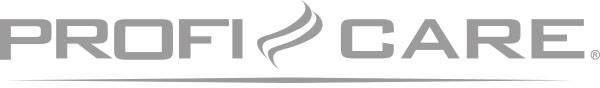Logo with the text 'PROFICARE' in grey, stylised flame between the words.