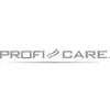 Logo with the text 'PROFICARE' in grey, stylised flame between the words.