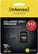Packaging for an Intenso microSDXC UHS-I memory card with 512 GB. Speed up to 45 MB/s. Suitable for tablets and smartphones.