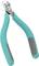Blue-green pliers with ergonomic handles, suitable for precise cutting work in electronics or model-making.
