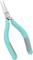 Pliers with blue handles. Silver-tipped and jointed, 'Weller' brand. Suitable for fine work or precise gripping.