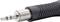 Close-up of an audio jack plug. The plug has a silver metal contact and a black ribbed grip.