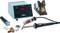 'Electronic soldering station by Weller with digital temperature display, soldering iron, stand and accessories, suitable for precise soldering.'