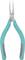 Long pointed pliers with blue handles, closed. Suitable for precision work, such as holding or bending small objects.