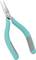 Green pointed pliers with ergonomic handles, suitable for precise work on small or delicate objects.