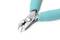 Side cutters with a light blue handle on a white background.