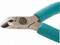 Close-up of a diagonal side cutter with a green handle, suitable for cutting wires or thin metals.