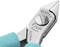 Silver tweezers with turquoise handles, marked with 'Weller Erem Swiss 622NA'.
