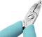 Pliers with blue rubber grips and metal blades, engraved with 'Weller Erem Swiss 570E'.