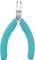 A precision pliers with blue handles and a narrow tip, suitable for fine work and electronics assembly.