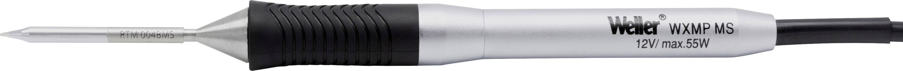 Soldering iron with a black handle and silver tip, suitable for precise soldering of electronic components.