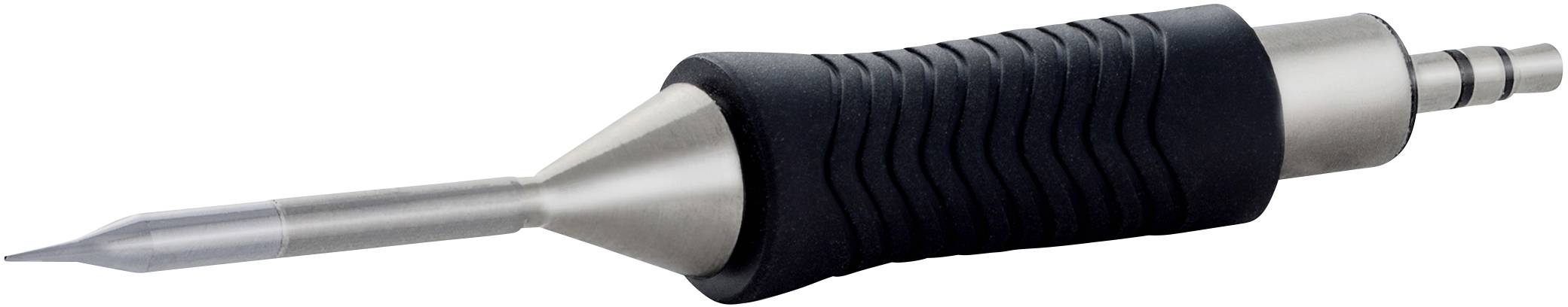 A surgical instrument with a narrow, pointed end and a textured handle, likely for precise cutting or incision.