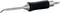 A dental ultrasonic instrument with an ergonomic handle and angled tip for tooth cleaning.
