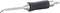A dental ultrasonic instrument with a metal tip and ergonomic handle, used for tooth cleaning.