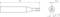 Technical drawing of a soldering tip, length 19 mm, diameter 1.3 mm, tip 0.4 mm wide.