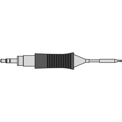 A technical component, likely a flexible shaft or coupling, with a ribbed central section and connecting pieces at both ends.