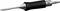 A soldering iron with a black handle and silver tip, marked with 'Weller', is shown.
