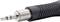 Close-up of an audio jack plug with a silver tip and black ribbed grip, typically used for headphones.