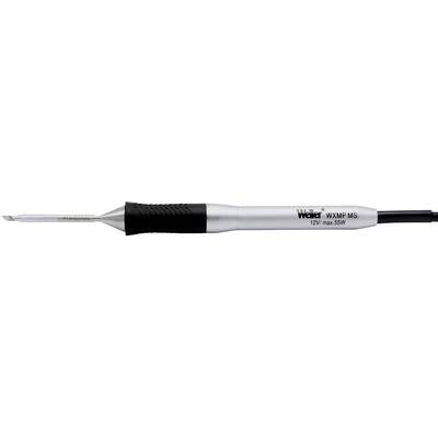 Soldering iron with the inscription 'Weller WMP MS'. Silver handle, tip pointing to the left. Cable at the right-hand end.