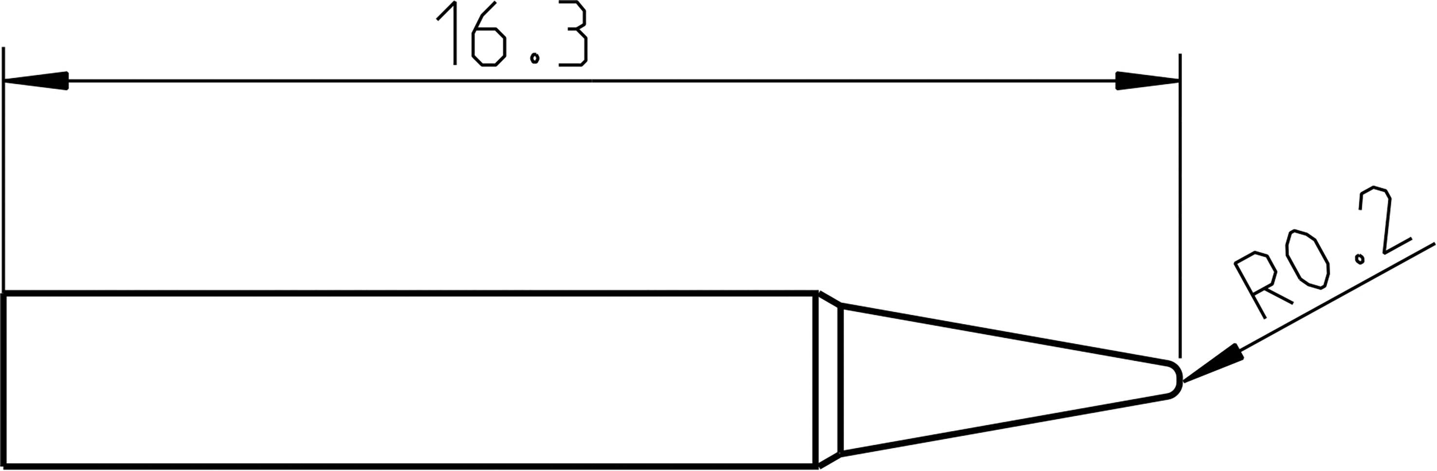 Weller RTP 004 C MS Soldering tip Tapered Tip size 0.4 mm Tip length 16.3 mm Content 1 pc(s)-5