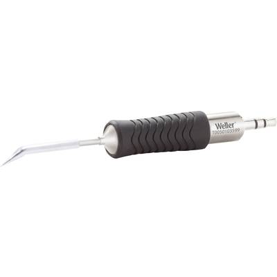 Soldering iron with an ergonomic handle and embossed brand name. The tip is angled and silver, suitable for precision soldering.
