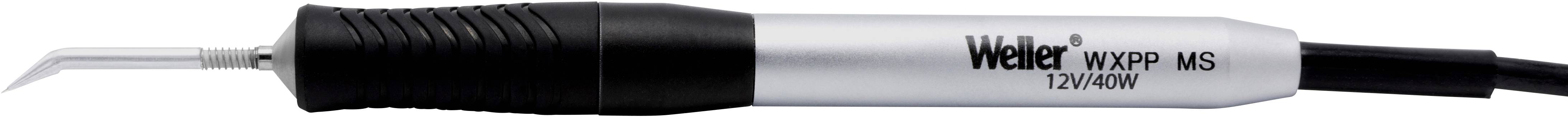 Soldering iron with 'Weller WXP 65 72W/80W' printed on the handle, featuring a curved tip and black cable, primarily used for soldering.