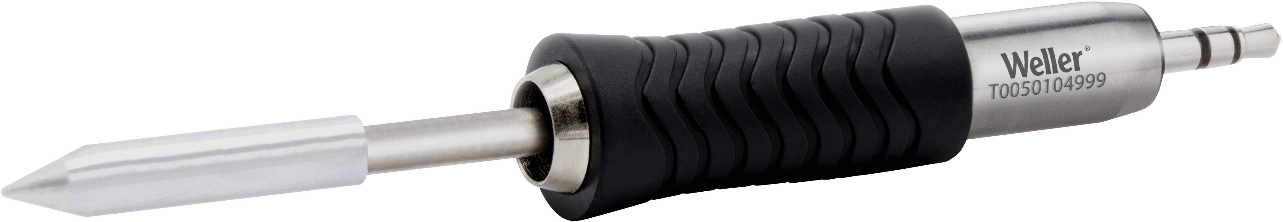 A Weller soldering iron with an ergonomic handle and a metal tip, suitable for precise soldering work.