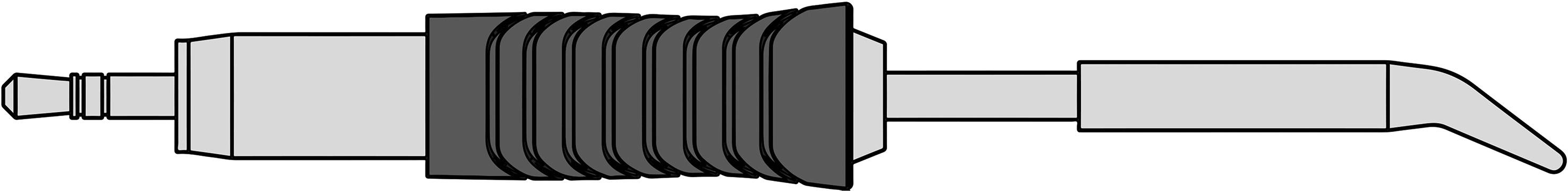 Illustration of a hose attachment with a handle and curved nozzle end, typical of garden hose spray nozzles.