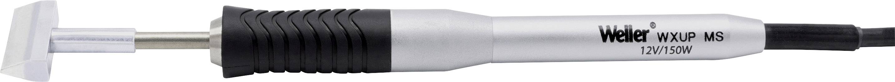 Soldering iron with handle, model 'Weller WXP 65', sits on a stand. 70W/120V are noted on the shaft.