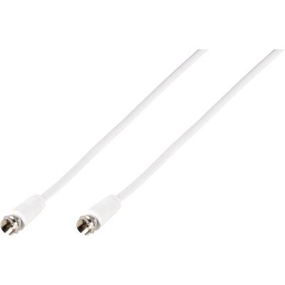 Image of Vivanco Antennas, SAT Cable [1x F plug - 1x F plug] 3.00 m 90 dB Metal foil shield, Braided shield White