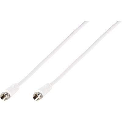 Image of Vivanco Antennas, SAT Cable [1x F plug - 1x F plug] 10.00 m 90 dB Metal foil shield, Braided shield White