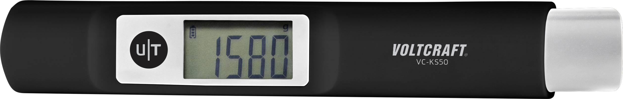 Digital pH meter with display reading '7.58', black casing, VOLTCRAFT VC-830 brand on the right side, close-up view.