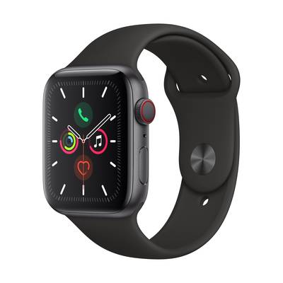 Apple Watch Series 5 GPS + Cellular 44 mm Aluminium Space Grey Sports strap Black 