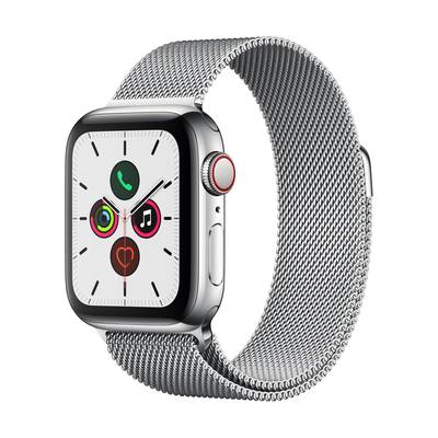 Apple Watch Series 5 GPS + Cellular 40 mm Stainless steel Silver Mesh-metal strap Silver 