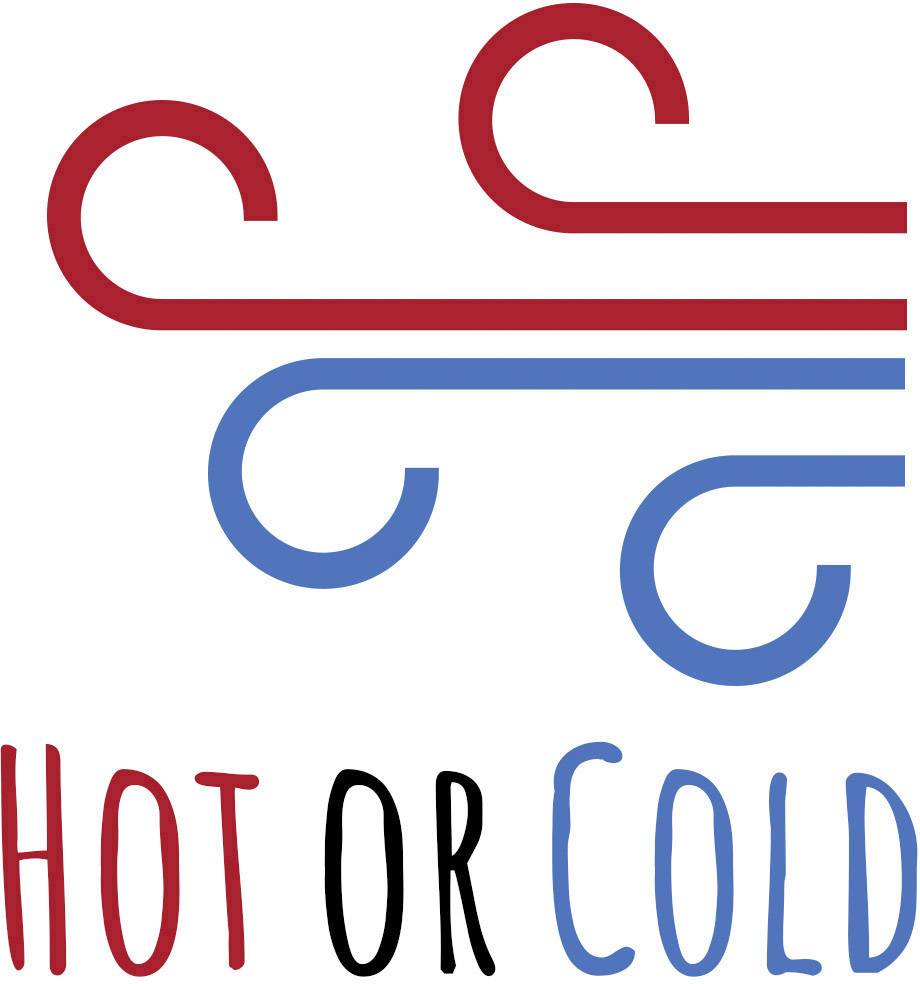 The image shows stylised red and blue lines representing heat and cold, with the text 'Hot or Cold' underneath.