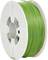 Large white spool with green plastic filament, commonly used for 3D printing.