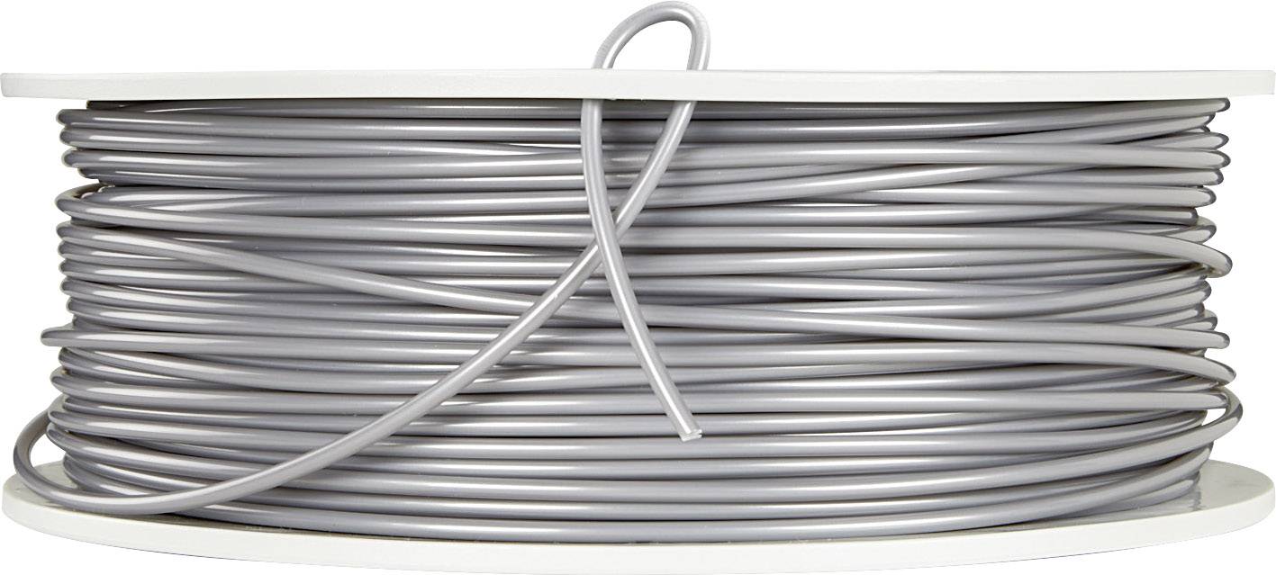 A large reel with grey cable, wound on a white spool.