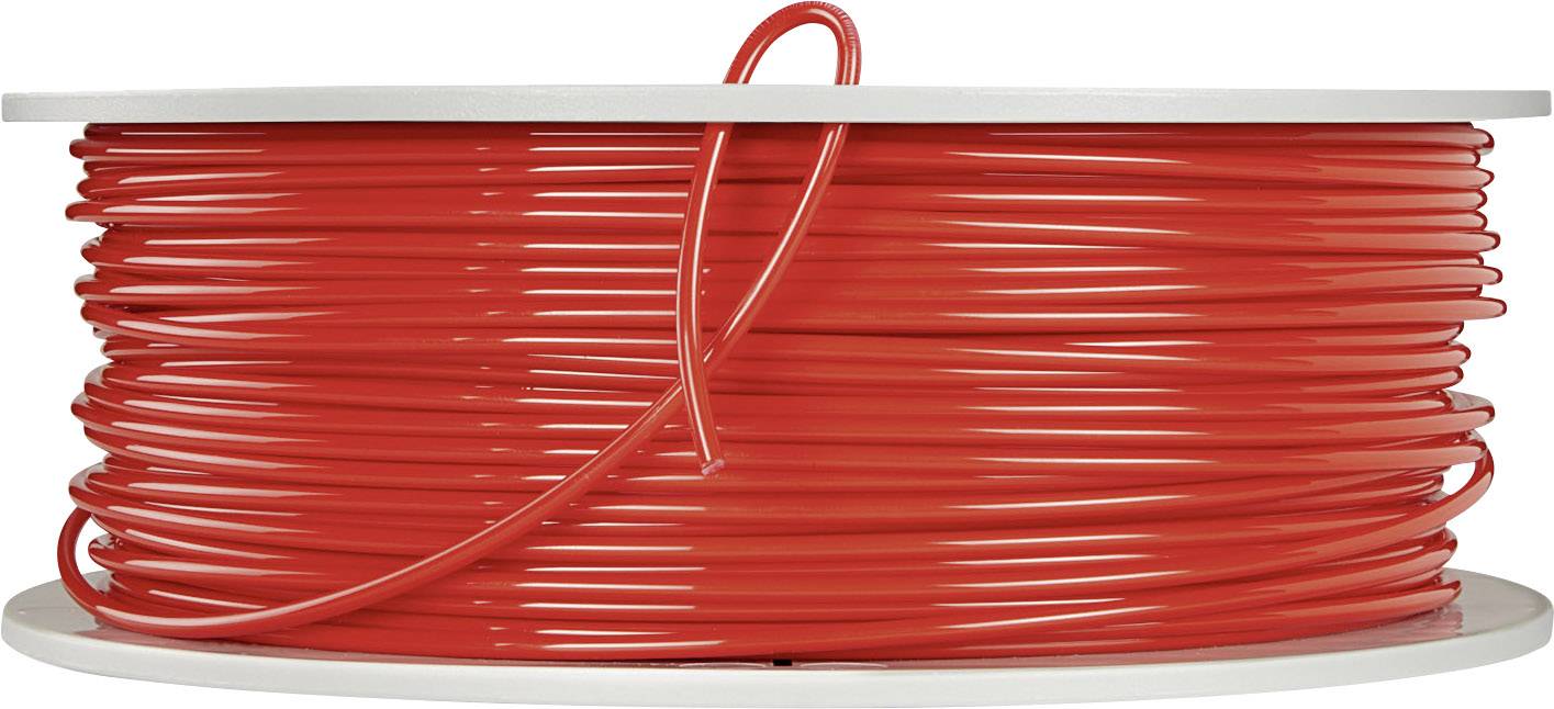 A large reel of red cable, coiled and ready for industrial or craft applications.