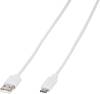 Vivanco USB cable USB 2.0 USB-A plug, USB-C® plug 1.00 m White Universal 39452
